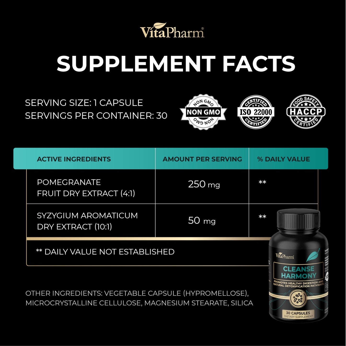 VitaPharm Detox Cleanse Supplement Capsule, 30 Capsules