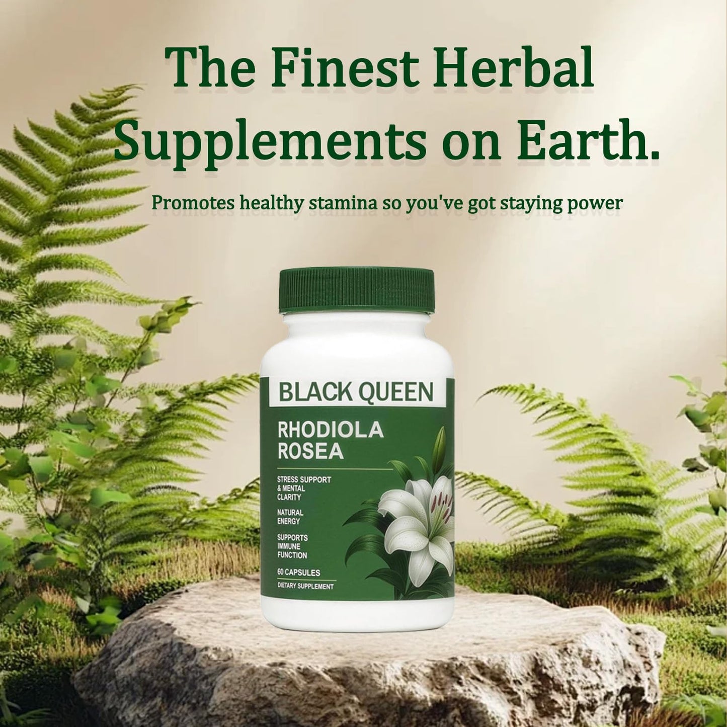 Nerve Savior Black Queen Rhodiola Rosea 500mg Capsules, 60 Count