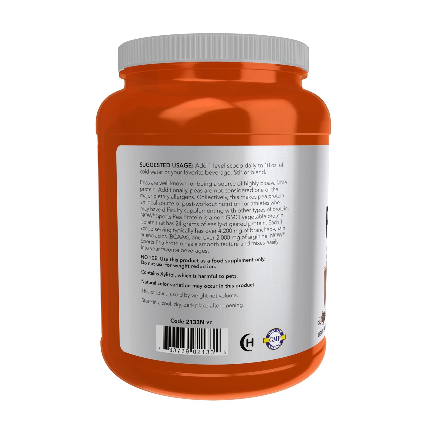 NOW Foods Pea Protein Powder, Creamy Chocolate, 32 Servings