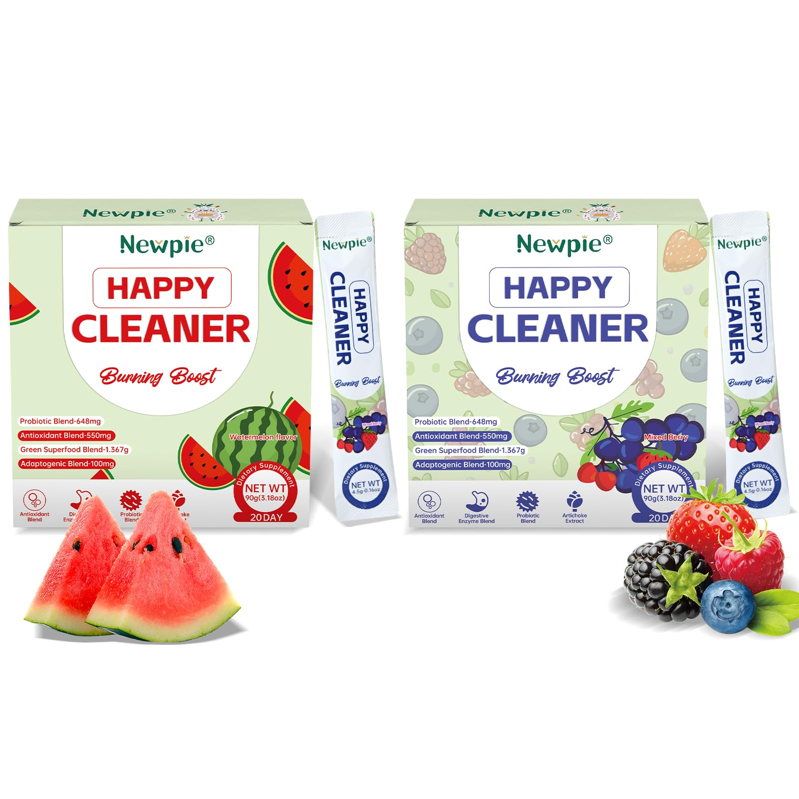 Blltzzz Newpie Superfoods Happy Cleaner Probiotic Powder, 3.18 Ounce