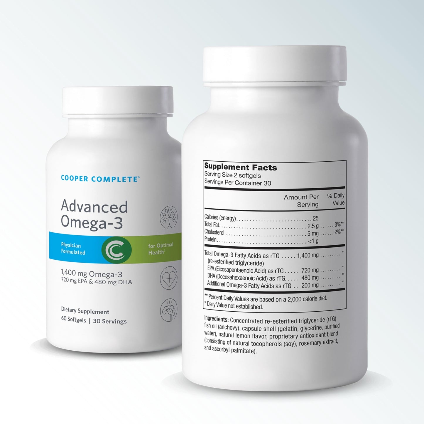 Cooper Complete Original Multivitamin Iron Free and Advanced Omega-3 Daily Multivitamin and Mineral Supplement Plus Fish Oil Supplement Softgels and Tablets, 2 Count