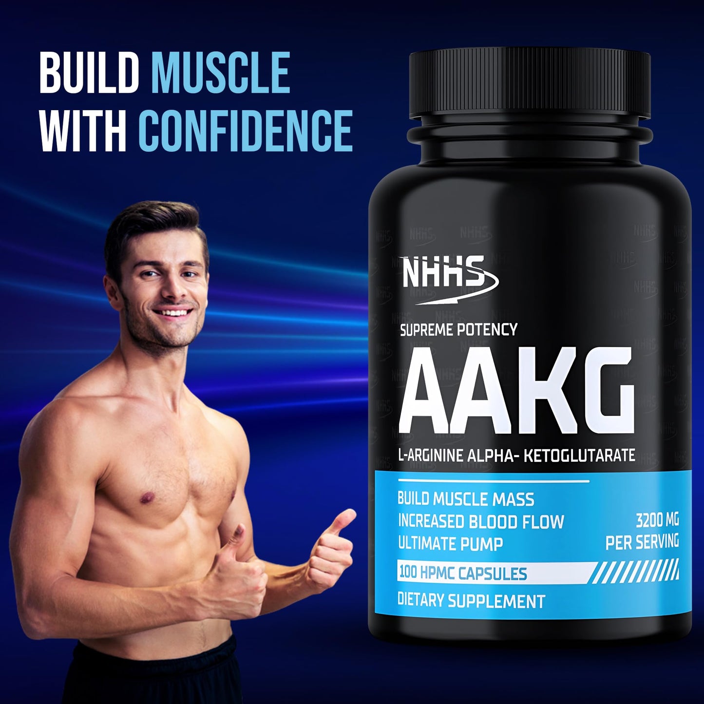 NHHS Supreme Potency L-Arginine AAKG 3200mg 100 Capsules