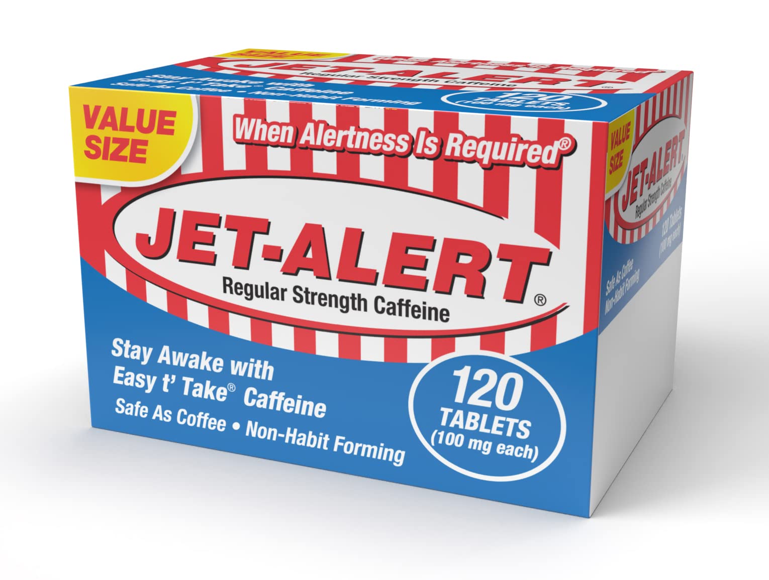 Jet-Alert Caffeine Tablet 100 mg, 120 Count