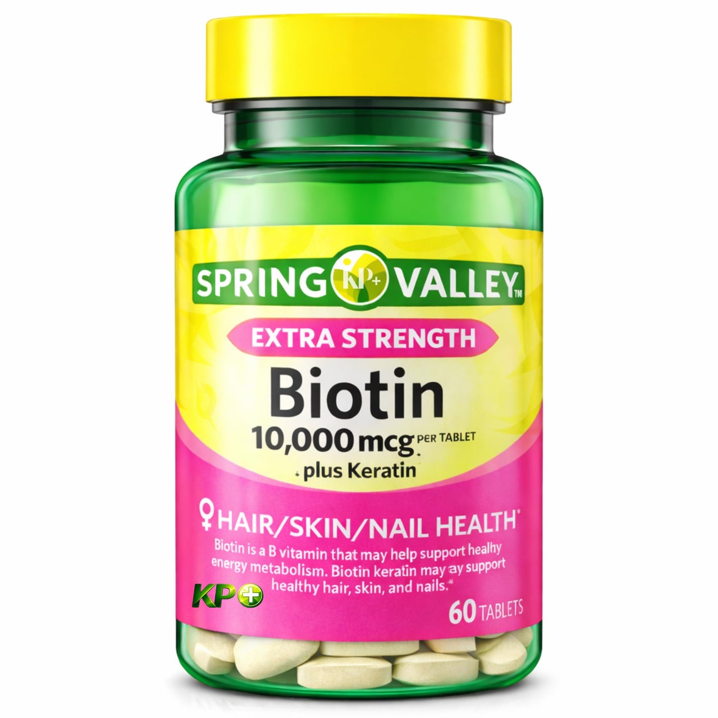 KP+ Biotin 10,000 mcg + Keratin Tablet, 60 Tablets