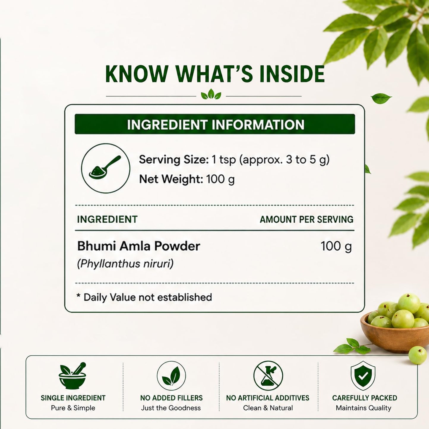 Vedikroots Bhumi Amla Powder/Churn 3.5274 oz