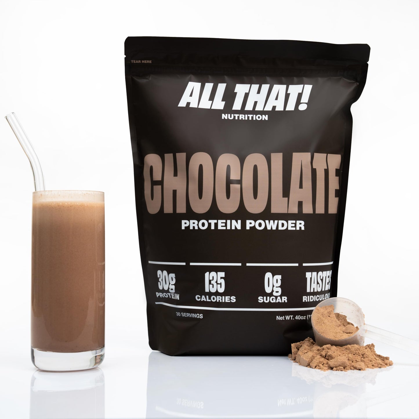 ALL THAT! NUTRITION Chocolate Protein Powder, 40 Servings