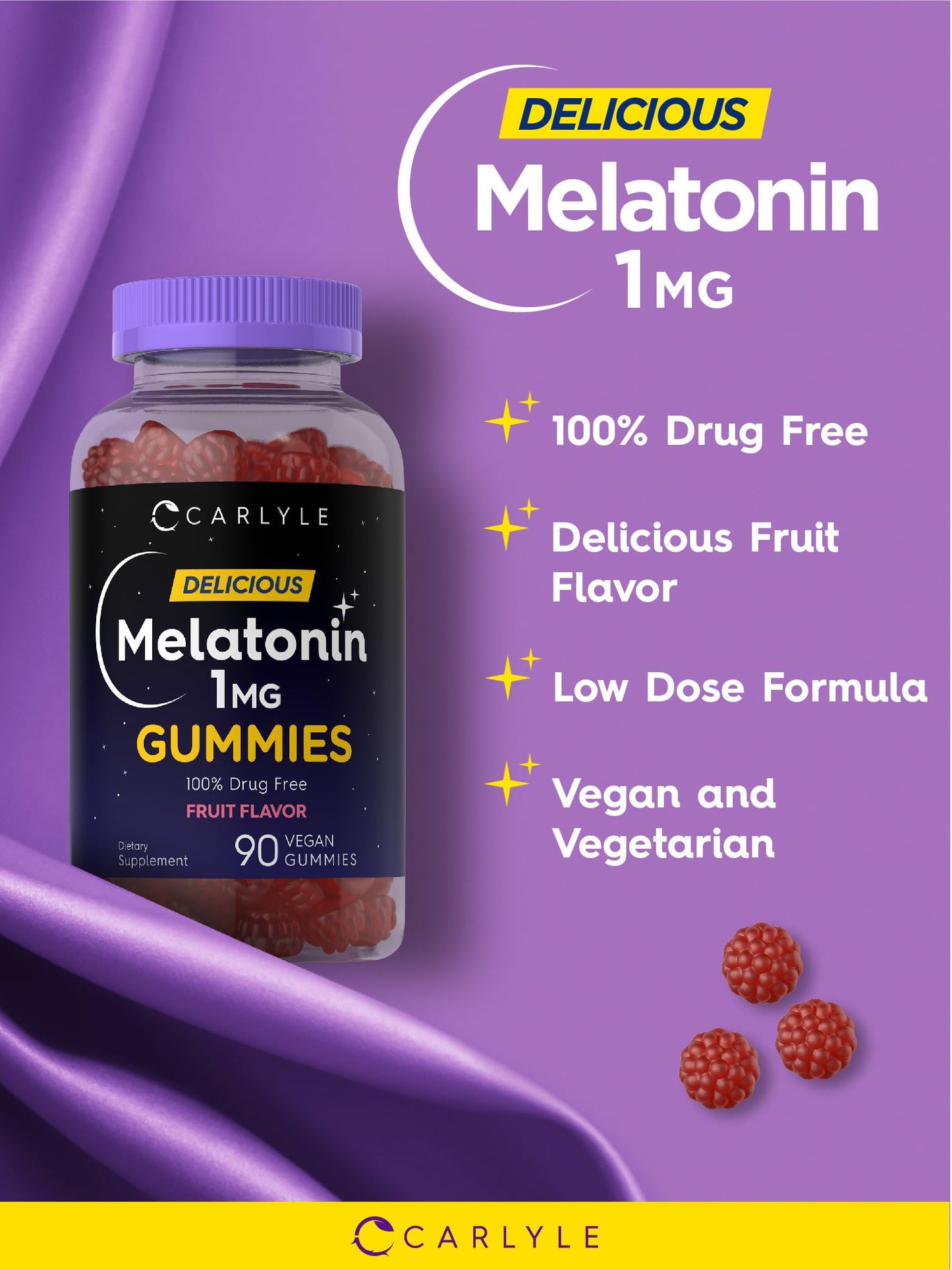 Carlyle Melatonin 1mg Gummies, 90 Count