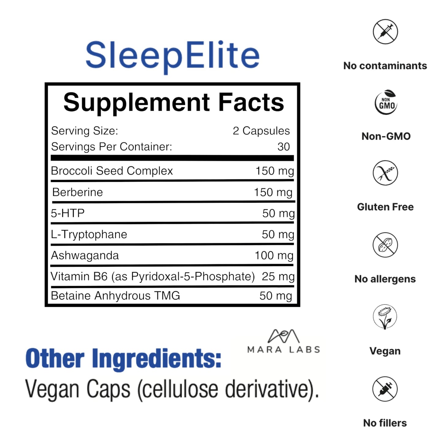 BrocElite Mara Labs SleepElite Capsules, 60 Capsules