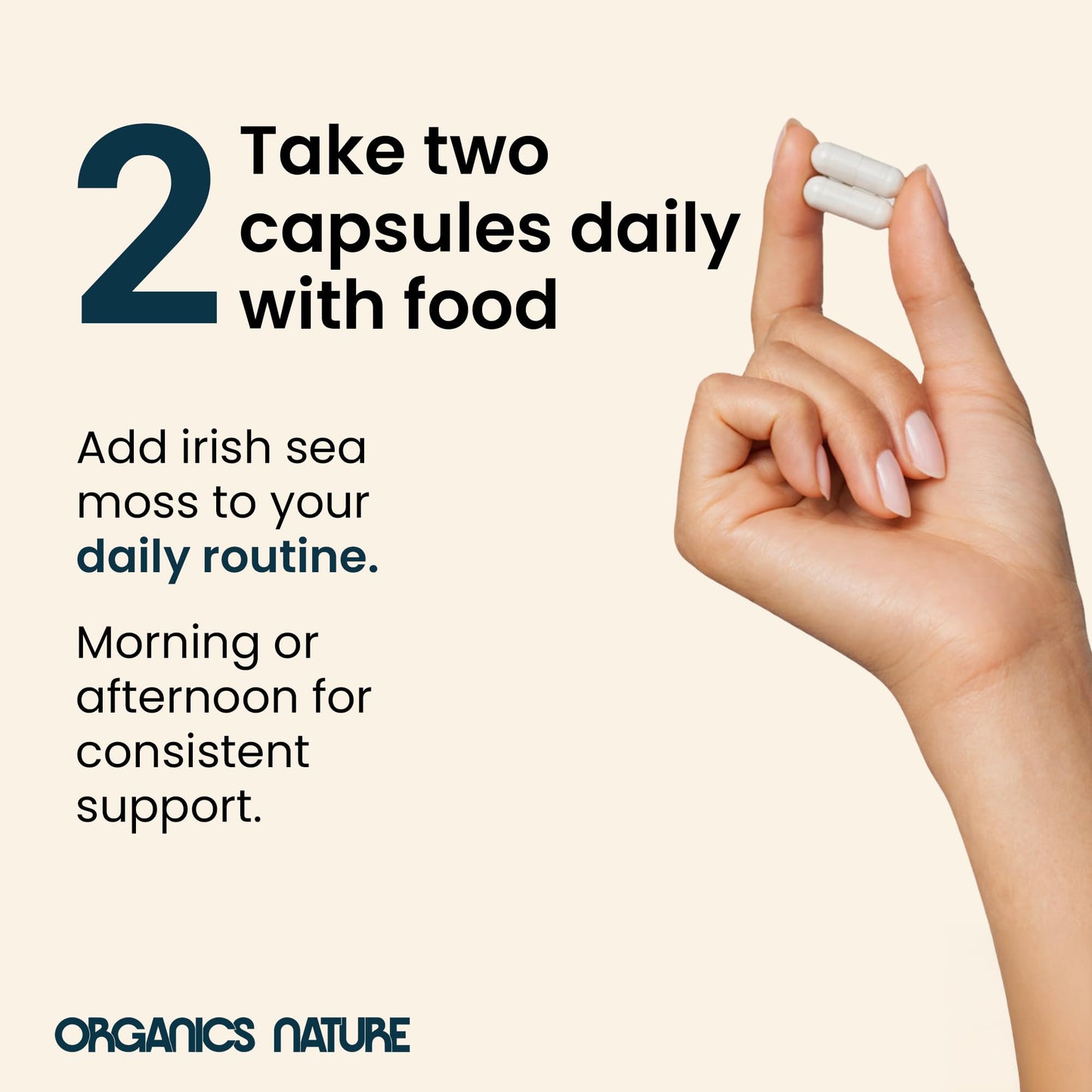 ORGANICS NATURE Irish Sea Moss Capsules 90 Count