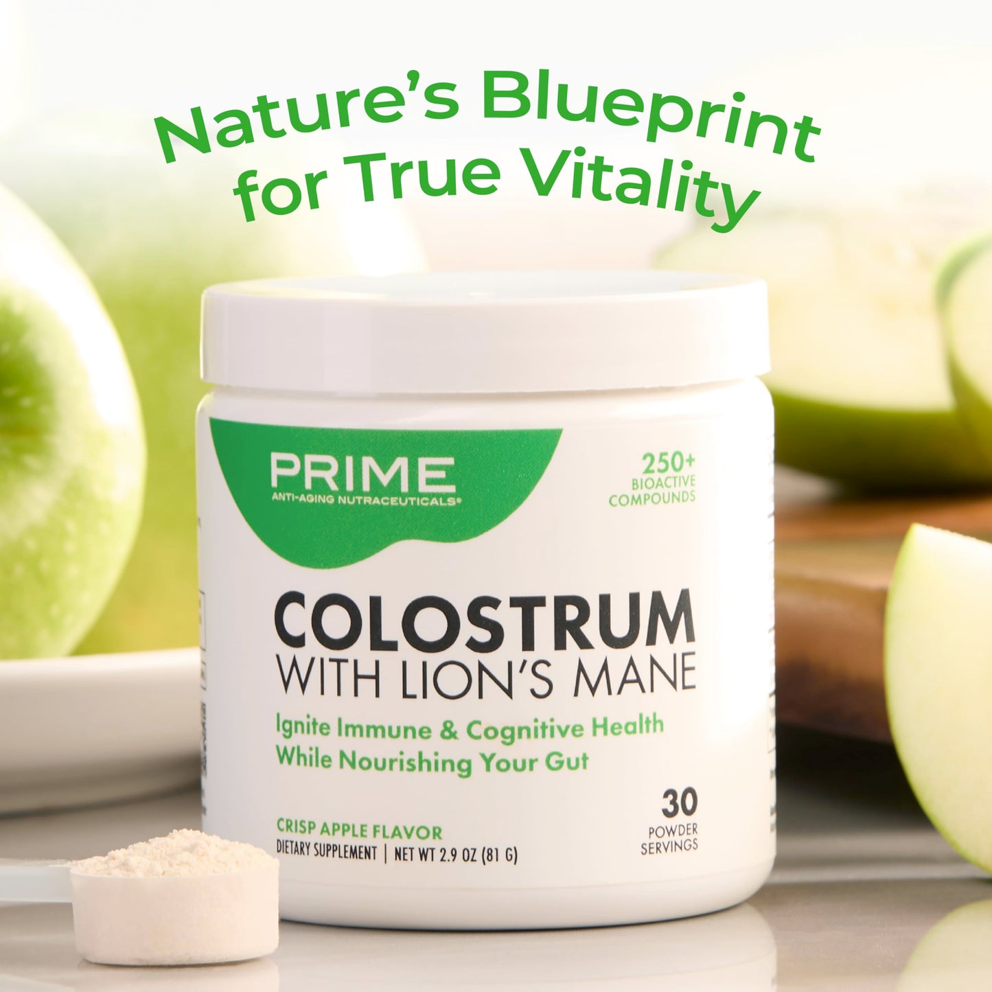Market America Prime Bovine Colostrum with Lion's Mane Powder 2.9 oz