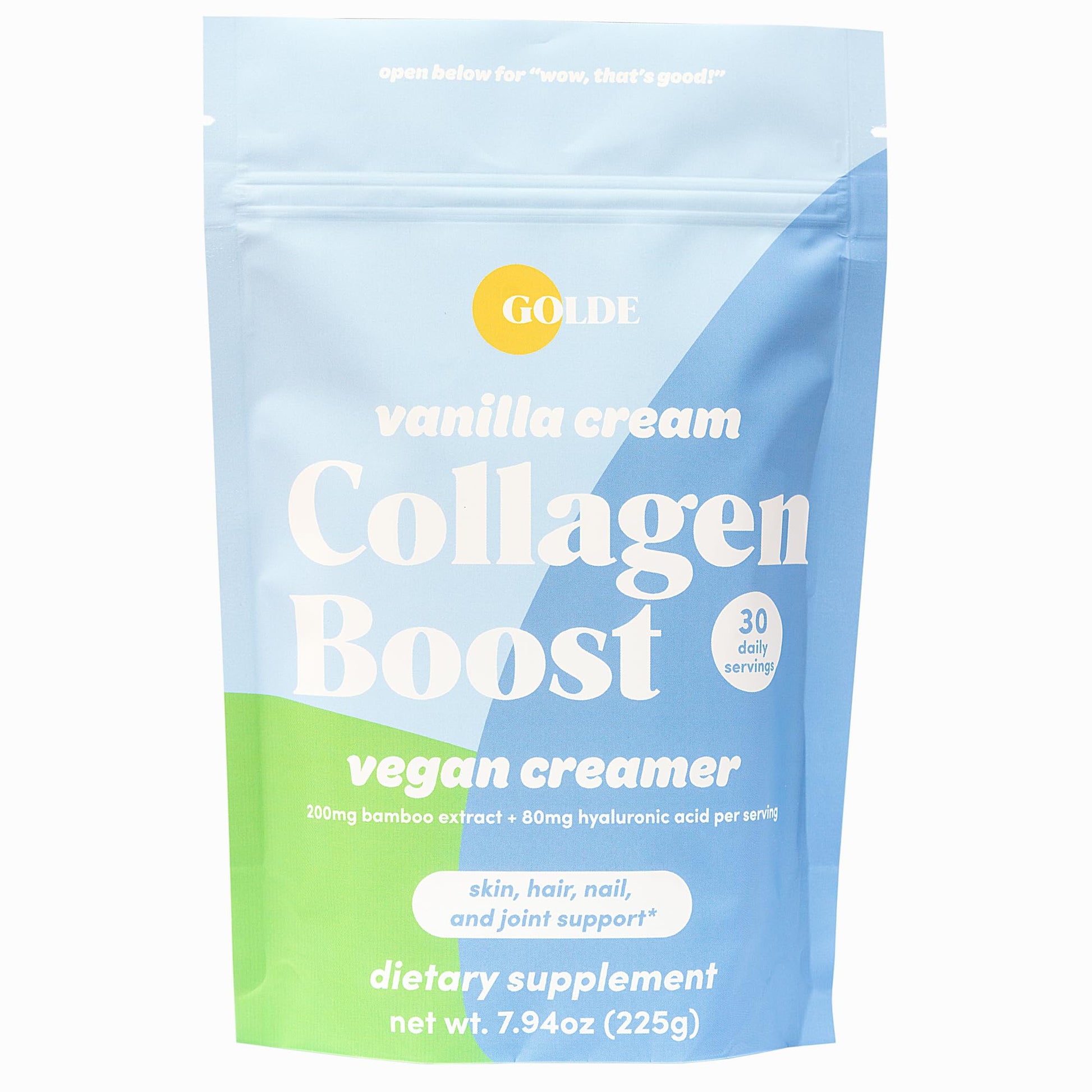 GOLDE Collagen Boost Vegan Creamer - Vanilla Cream Powder, 7.94 oz