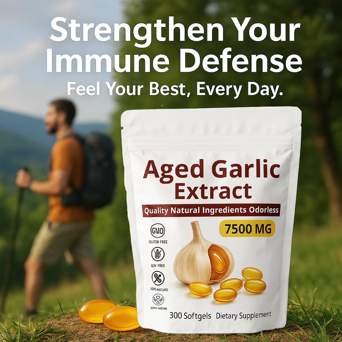 YLOTRE Elare Aged Garlic Extract Capsules, 300 Capsules