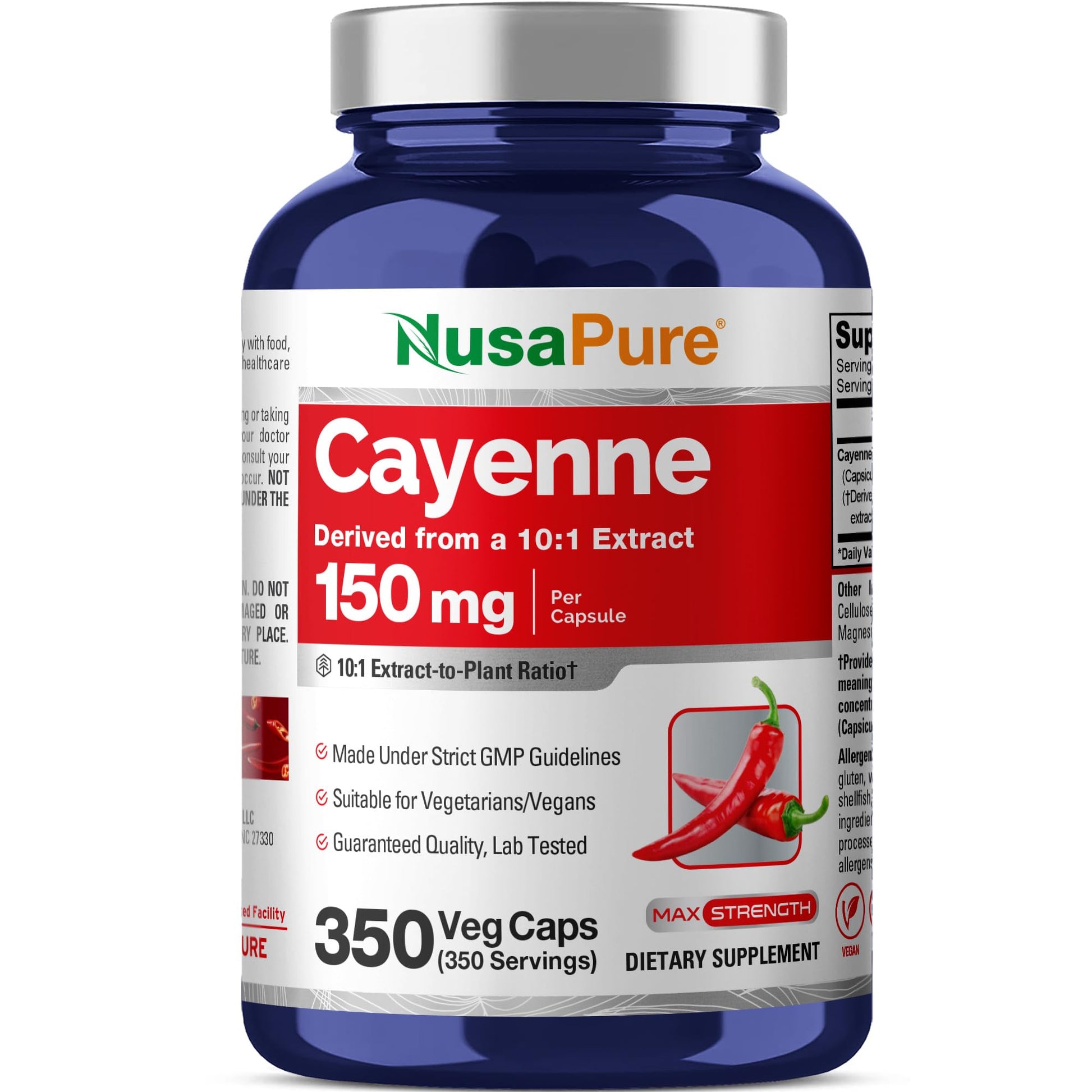 NusaPure Cayenne Pepper Capsules 350 Servings