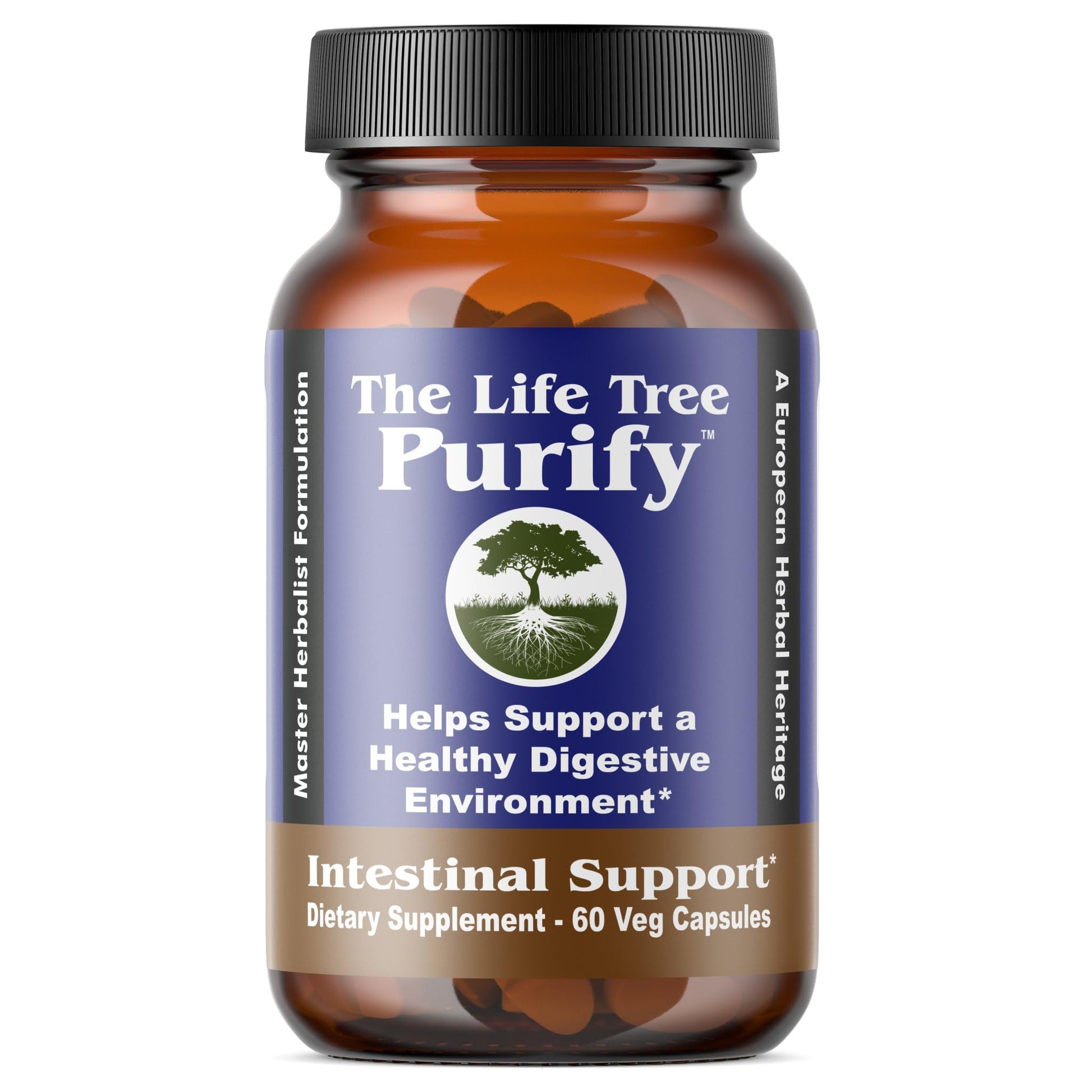 The Life Tree Purify Certified Organic Advanced Intestinal Support and Microbial Cleanse for Humans and Pets - Contains No Wormwood, 60 Veg Capsules