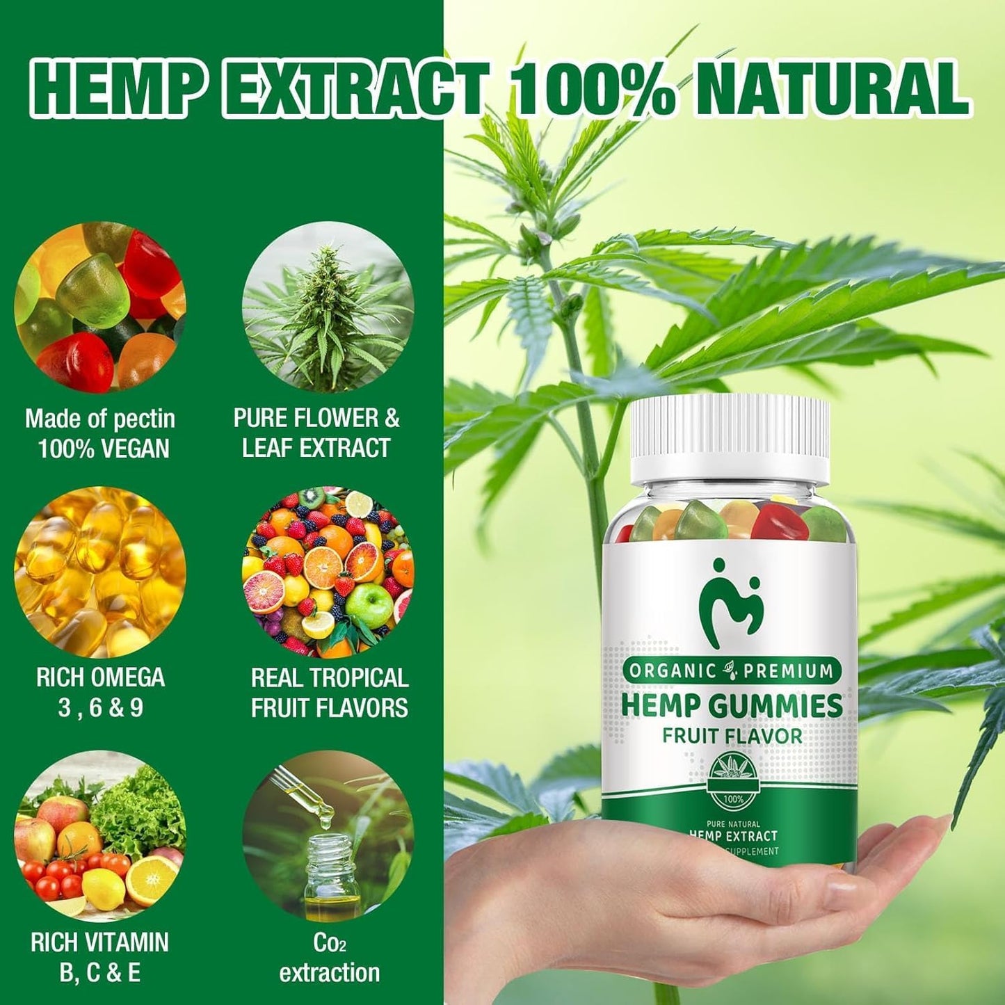 MOSRAY Hemp Gummies Extra Strength for Pain, Sleep, Relax, Anxiety, 240 Gummies