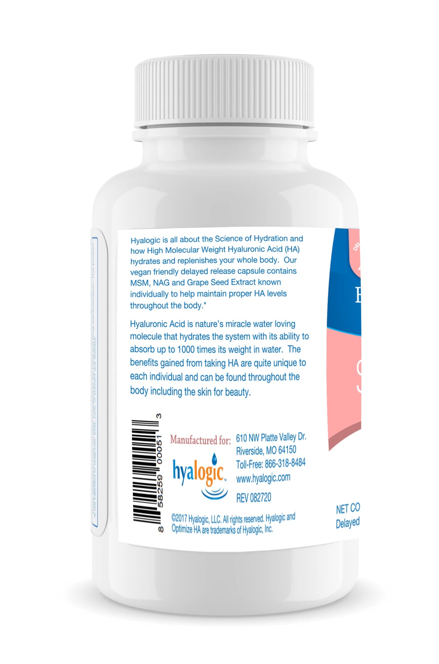 Hyalogic Hyaluronic Acid 120 mg Delayed-Release Capsules, 30 Capsules