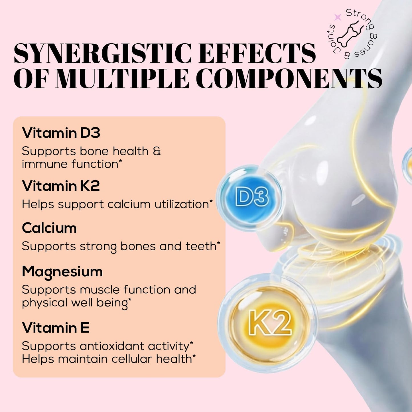Wondermoon Vitamin D3 K2 for Women 60 Gummies