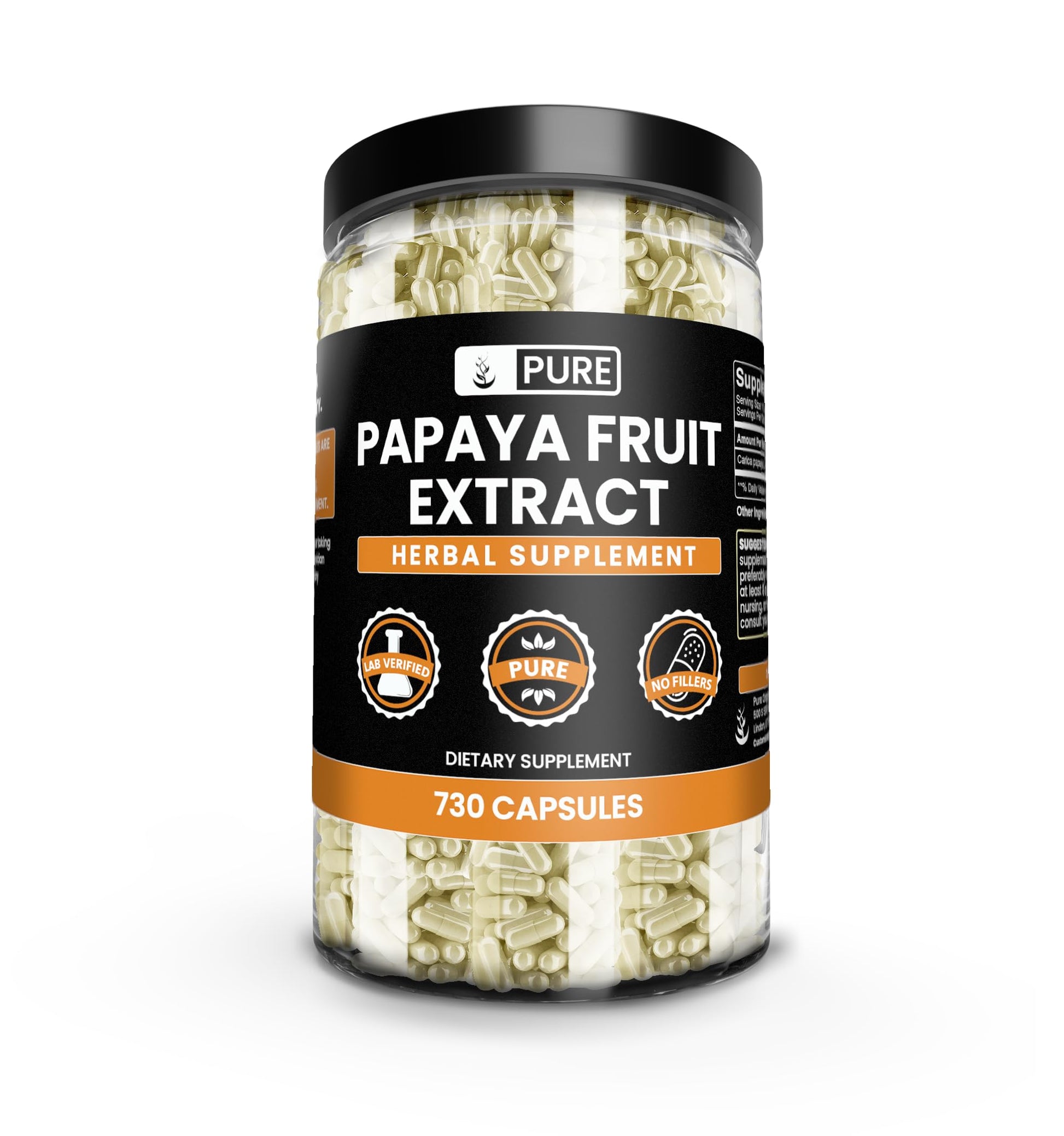 Pure Original Ingredients Papaya Extract Capsule 730