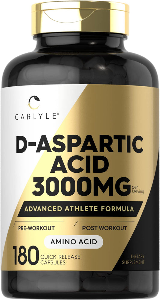 Carlyle D Aspartic Acid 3000mg Capsules 180 Count