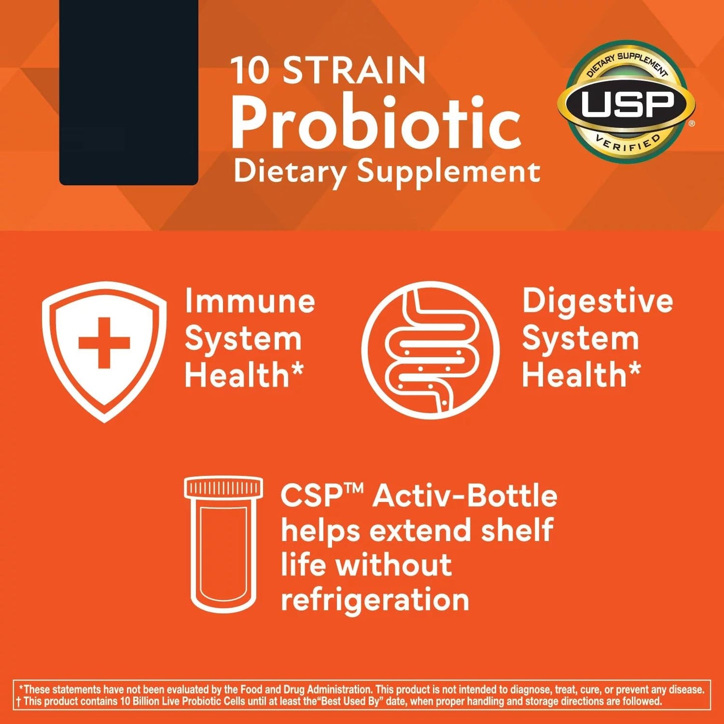 Generic 10-Strain Probiotic Digestive Care Supplement Capsules, 84 Count