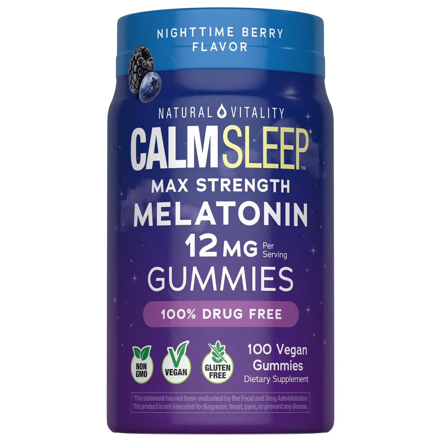 Natural Vitality Calm Sleep Melatonin 12mg Gummies, 100 Count