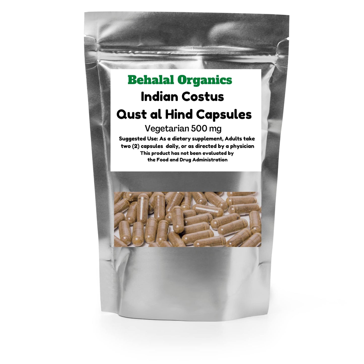 Behalal Organics Indian Costus Root Qust Qist Al Hindi Powder 1 Capsule