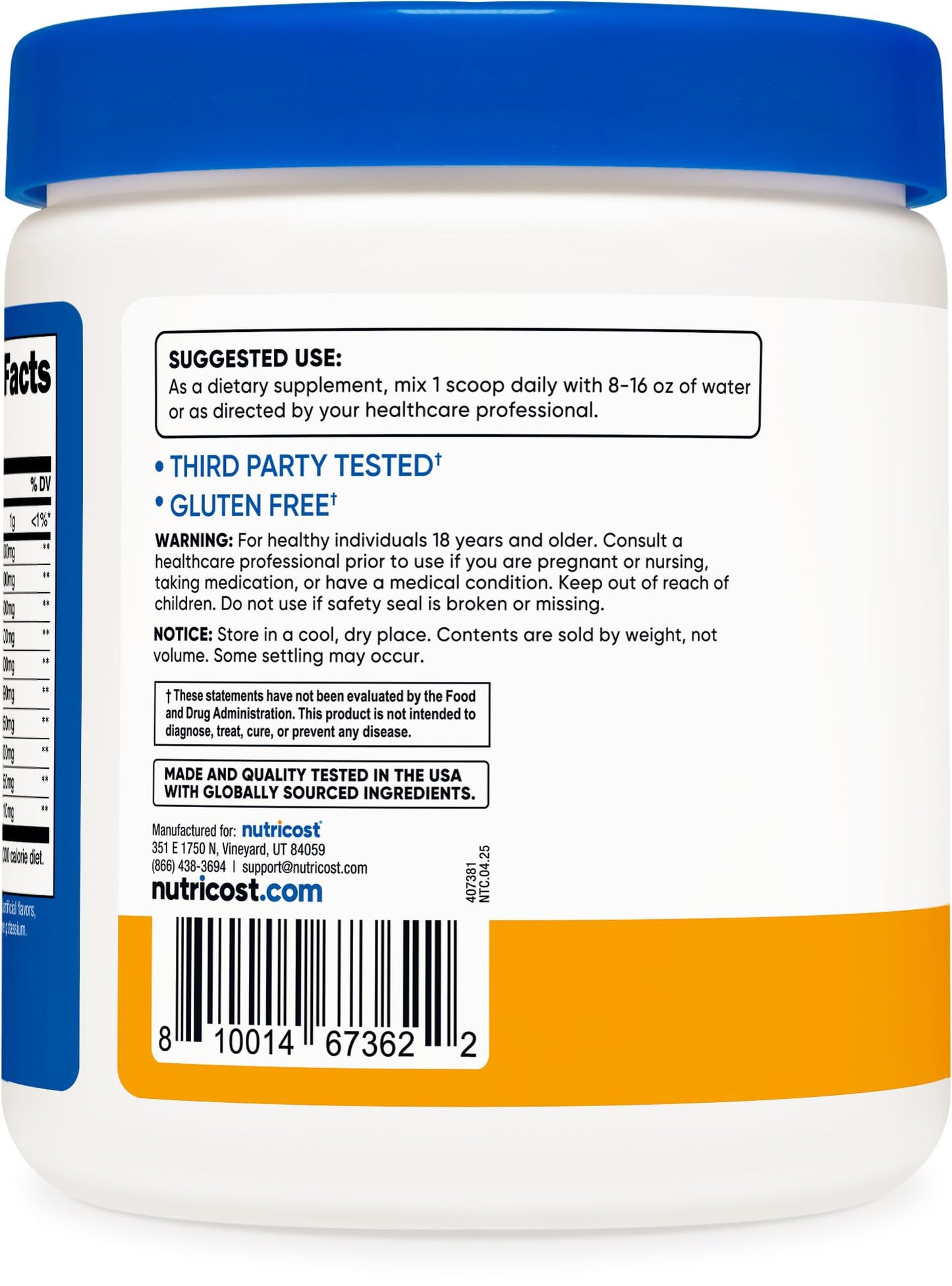 Nutricost EAA Powder 11.8 Ounce - Passion Fruit, Orange, and Guava (POG) Essential Amino Acids
