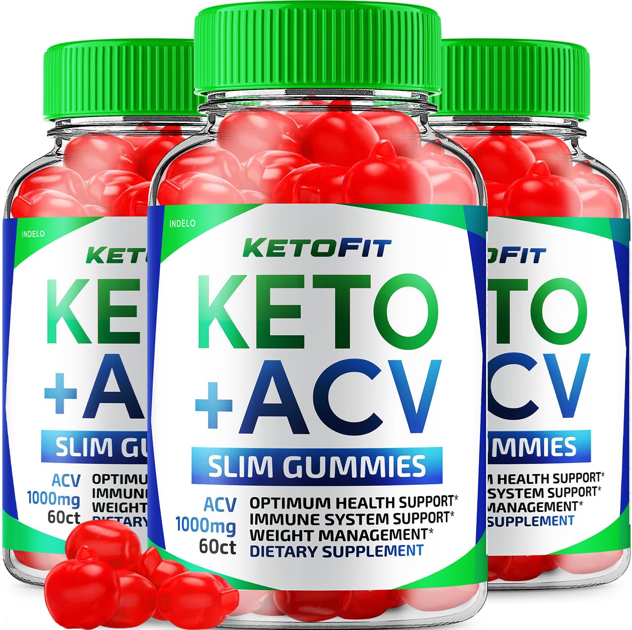 Indelo Ketofit ACV Gummies Advanced 1000mg, KetoFit Keto + ACV Weight Management Gummies Apple Cider Vinegar Keto Fit Dietary Supplement Ketofit Gummies, Gummy, 180