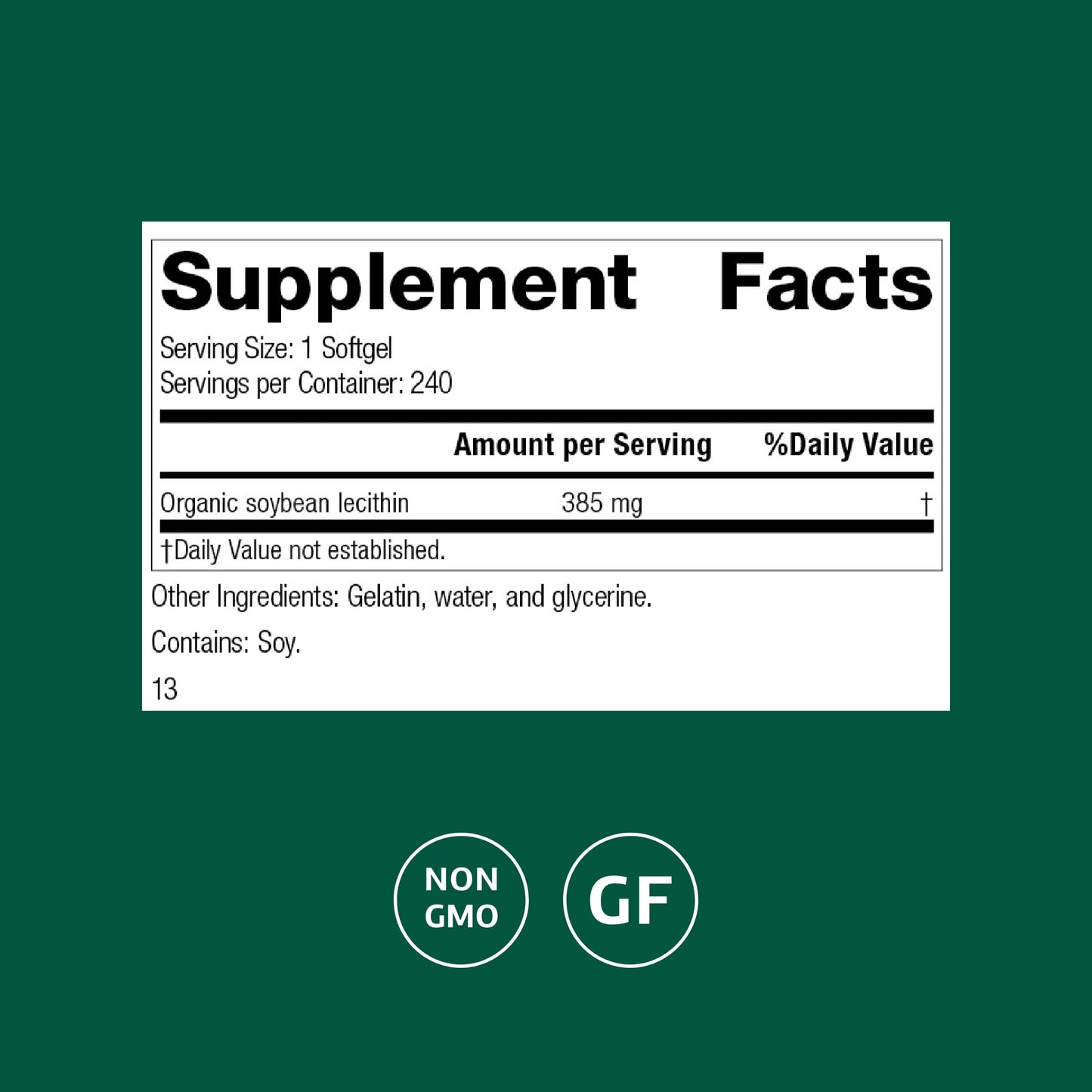 Standard Process Inc. Soybean Lecithin Softgels 240
