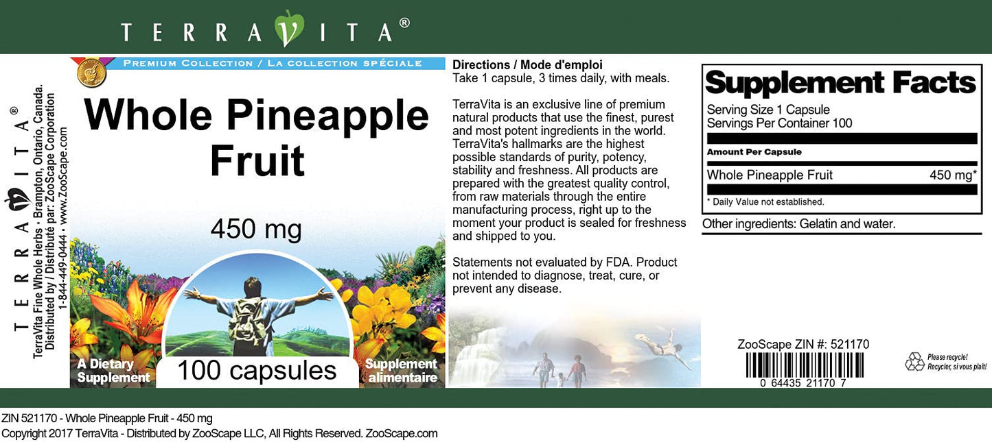 Terravita Whole Pineapple Fruit Capsule 300 Count