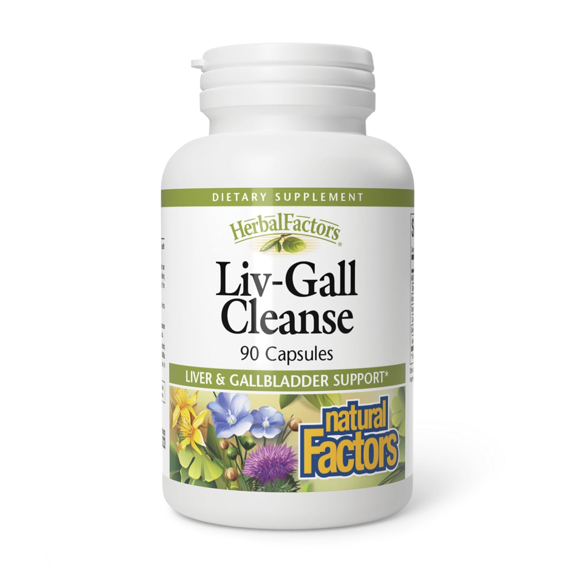 Natural Factors HerbalFactors Liv-Gall Cleanse, Herbal Support for Liver & Gallbladder Capsules 90