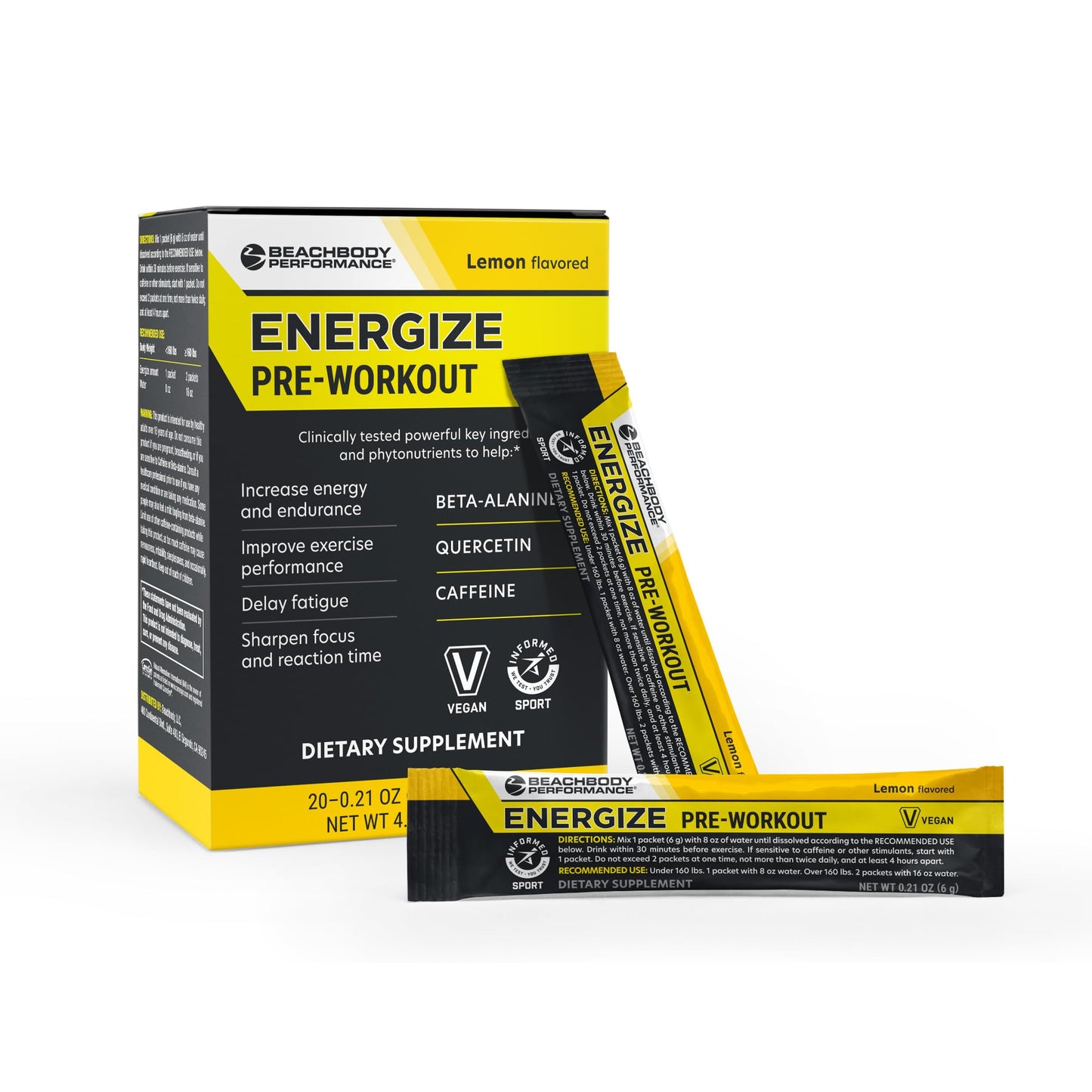 BODi Energize Pre Workout Powder, 20 Servings