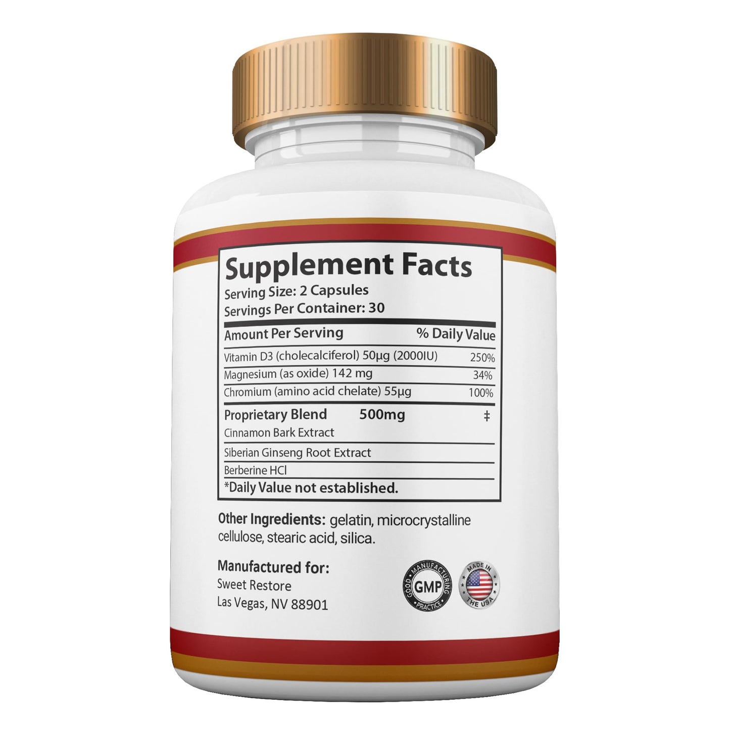 Gold Nutra Sweet Restore Glyco Pills Capsules, 2 Count
