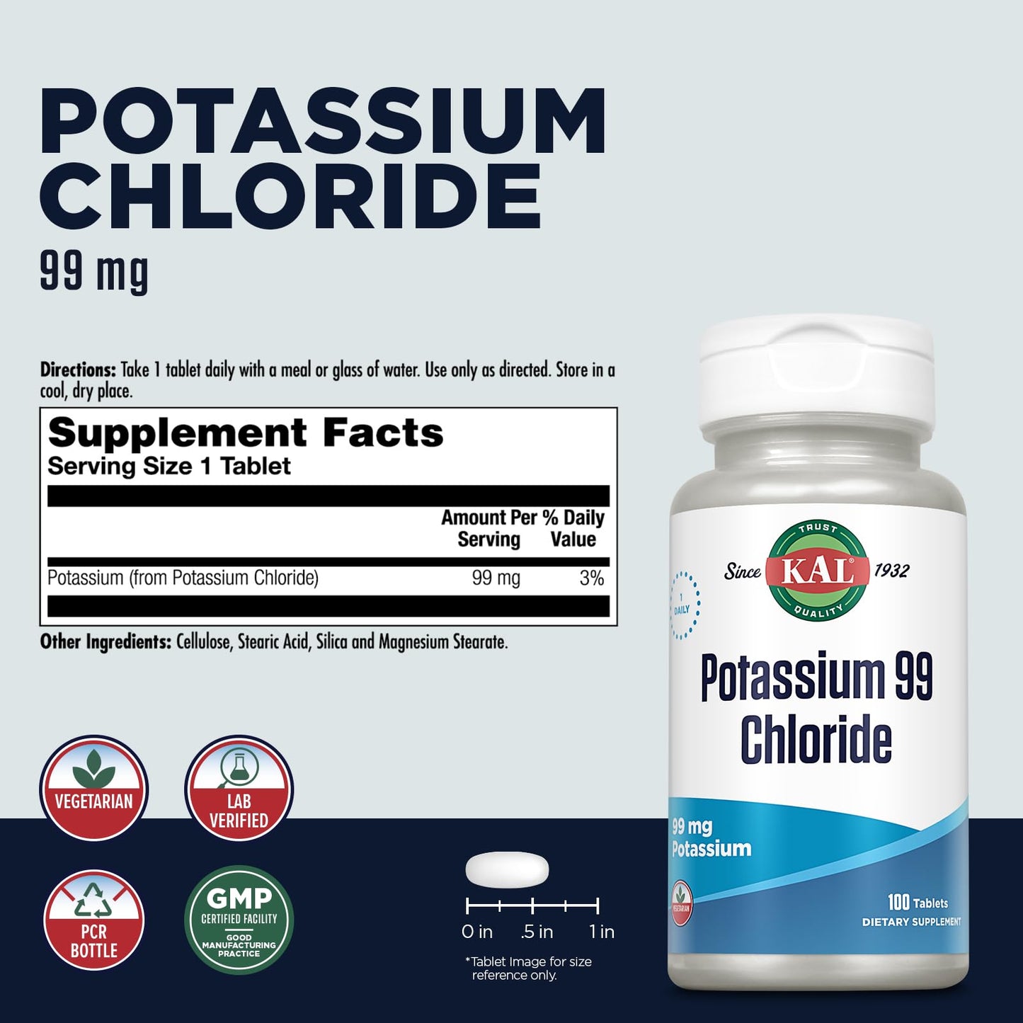 KAL Potassium Chloride Tablets 100 Tablets