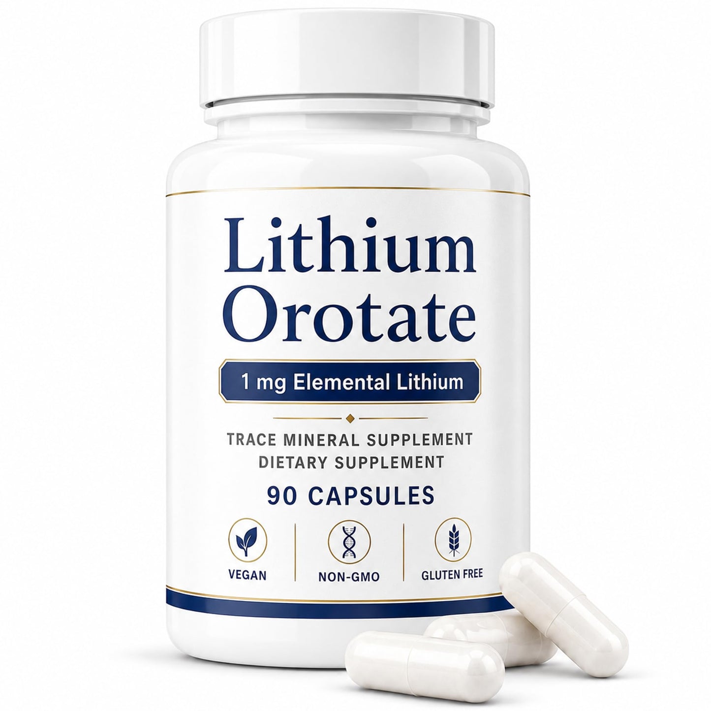 Hydroliv Lithium Orotate 1mg Capsule, 90 Count