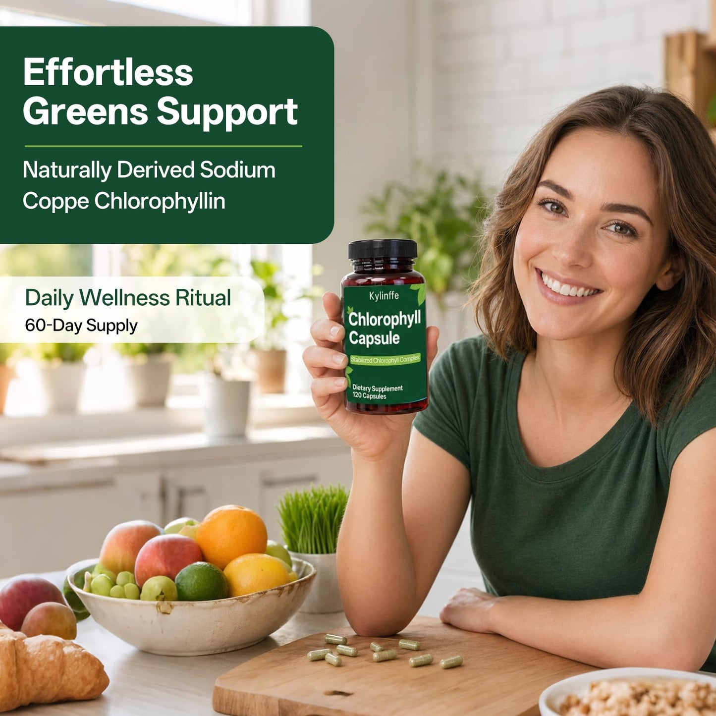 Oopeatol Chlorophyll Capsules 350mg Sodium Copper Chlorophyllin, 120 Capsules