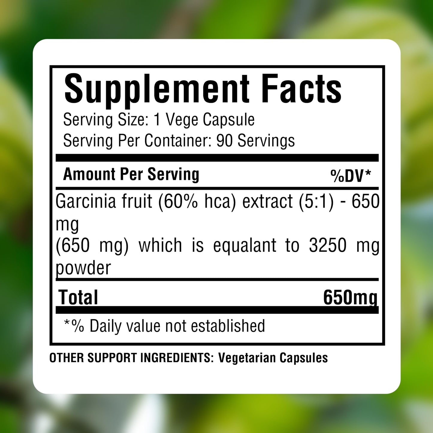 Herbsforever Garcinia Cambogia Extract Supplement Capsule 1 Count
