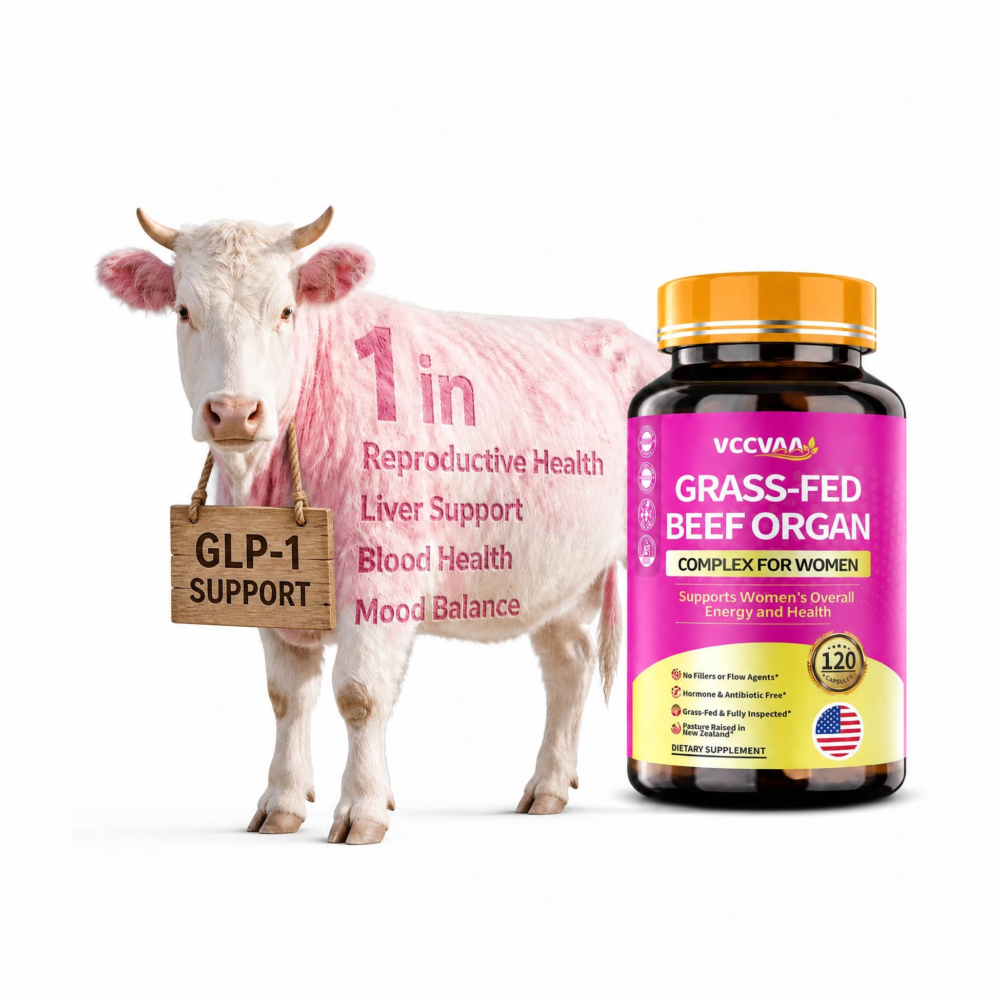 Vccvaa Beef Organ Supplement for Women Capsule 120 Caps