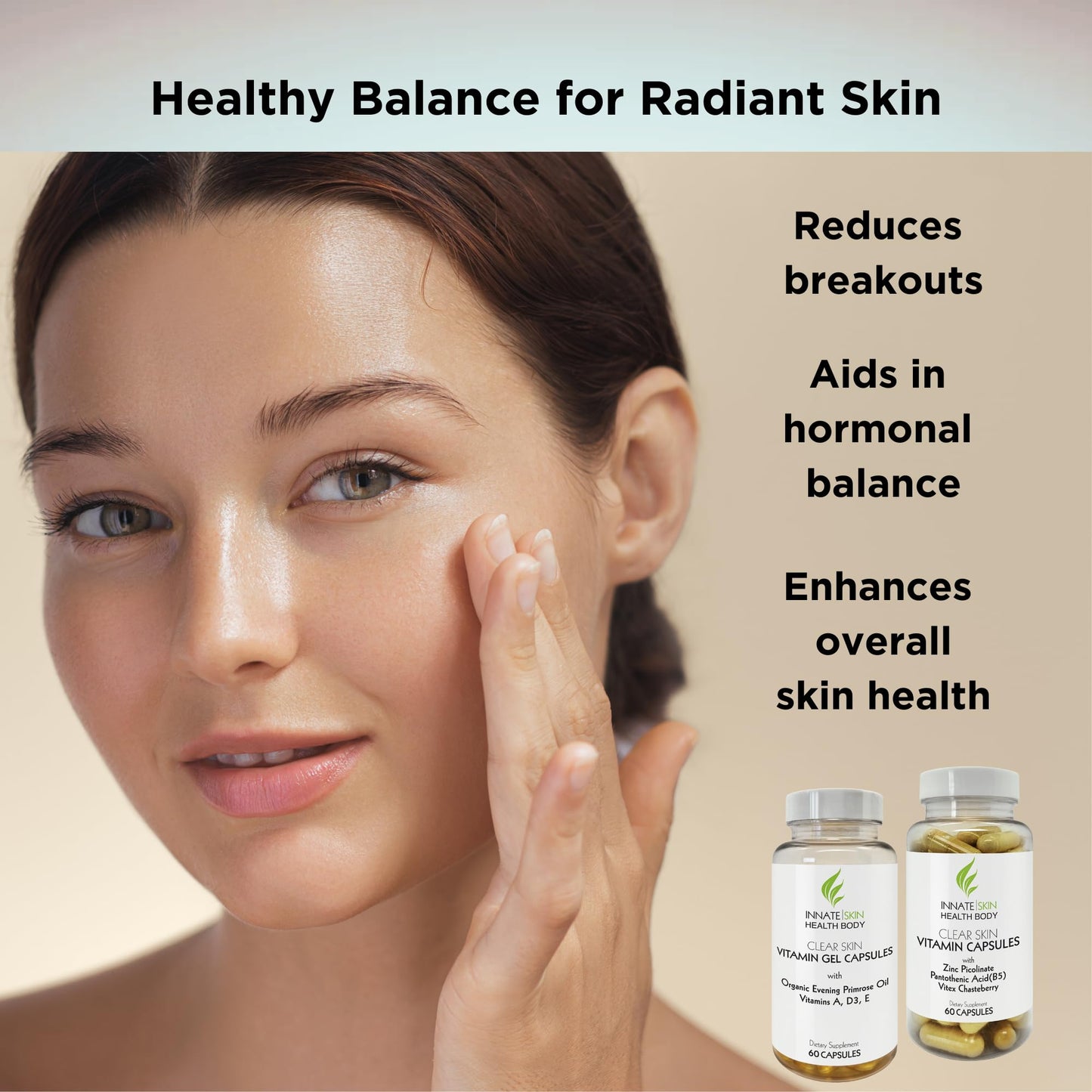 Innate Skin Clear Skin Acne Vitamin System Capsules 120 Count