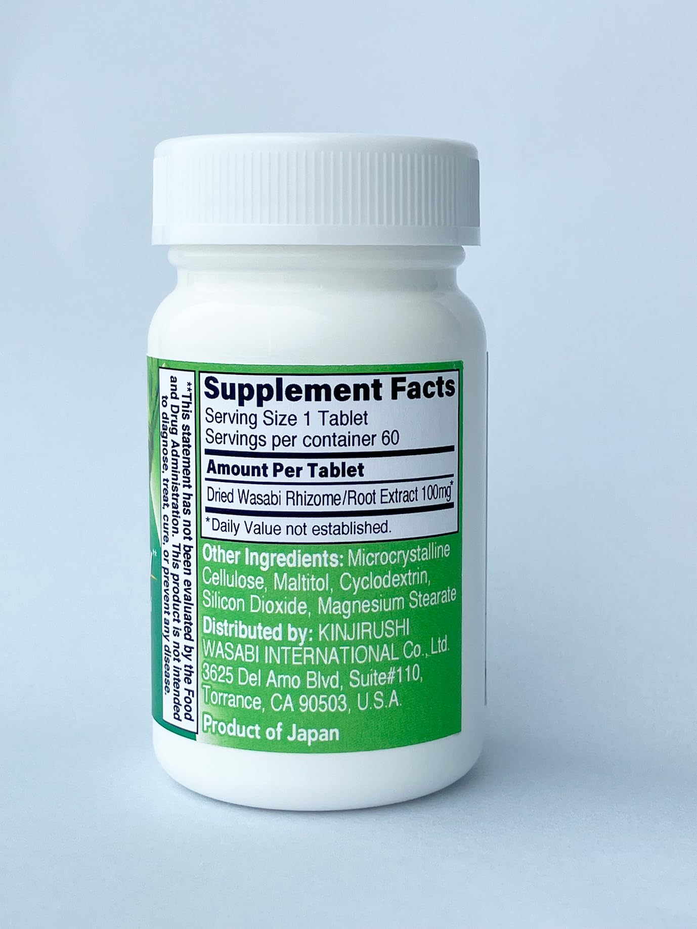 KINJIRUSHI BRAND Wasabi Sulfinyl Supplement with Hexalaphane Japanese Wasabi (6-MSITC) 60 Tablets