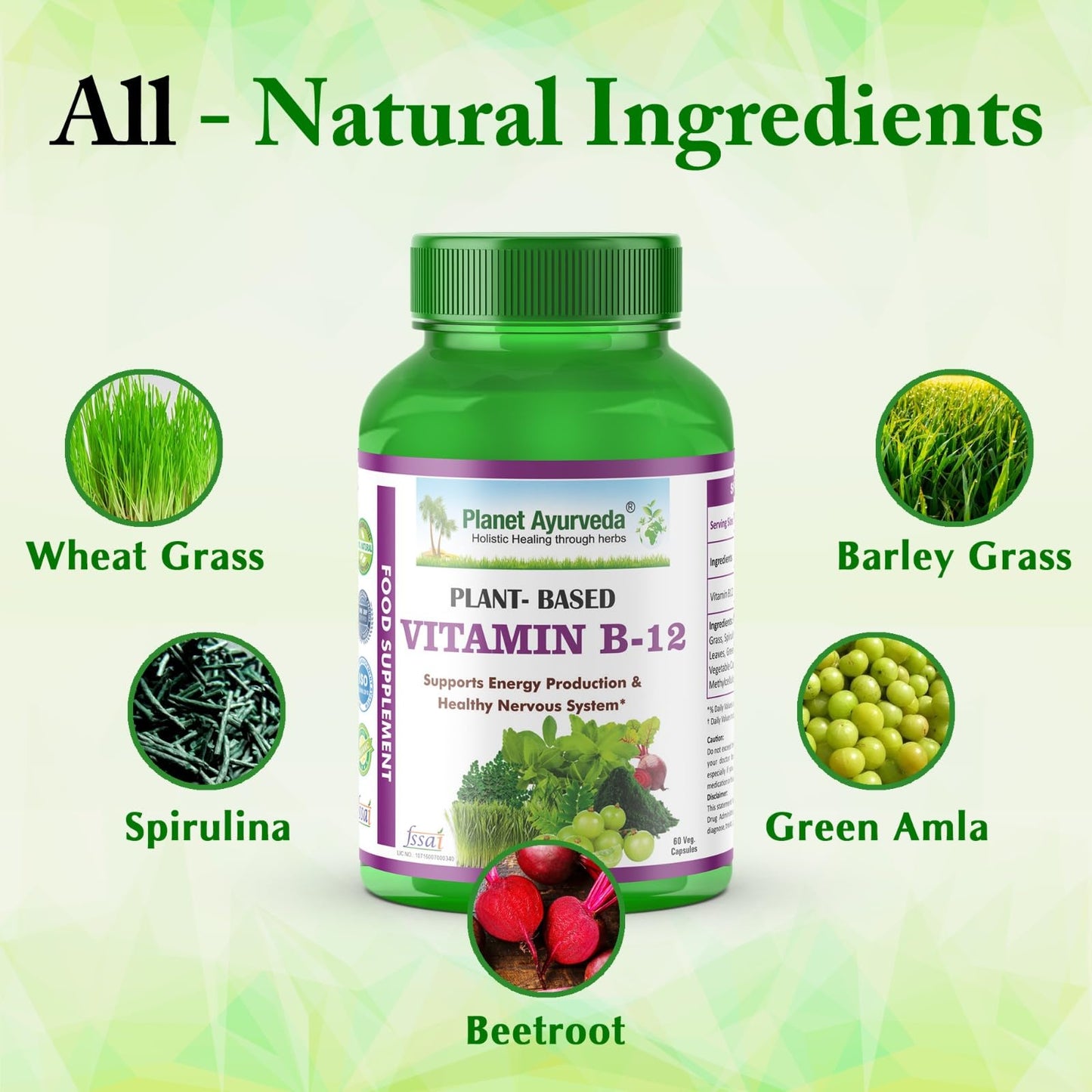 Planet Ayurveda Plant Based Vitamin D3 Organic Tablets, 60 Count