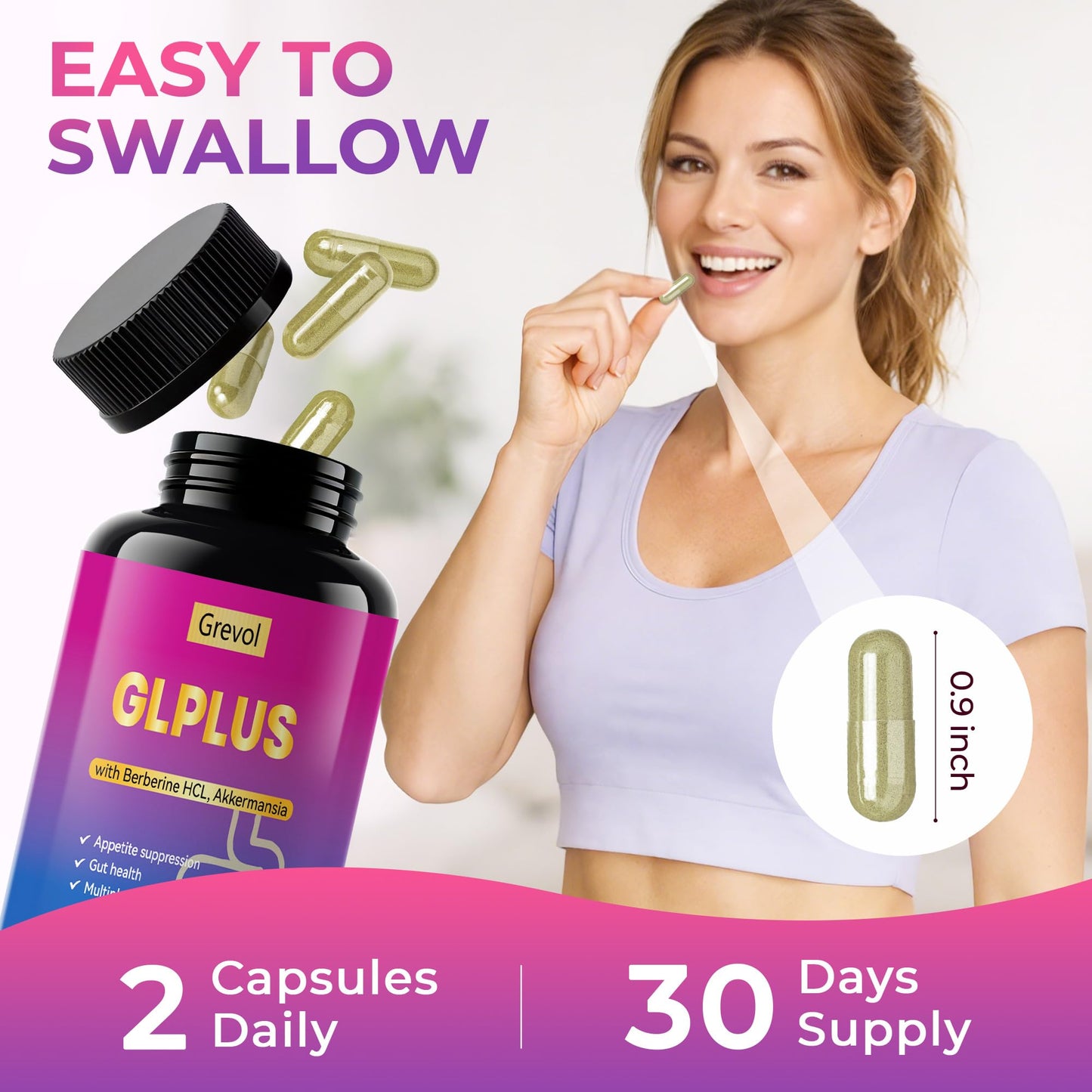 Grevol Appetite Suppressant for Weight Loss Capsules, 60 Count