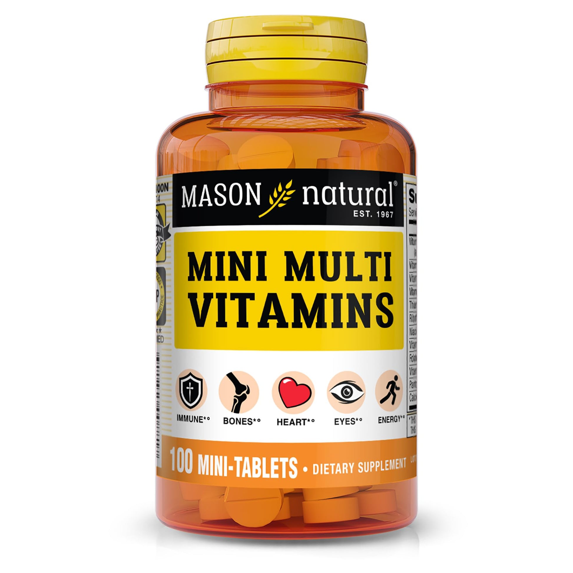 Mason Natural Mini Multivitamin with Iron Tablet, 100 Count