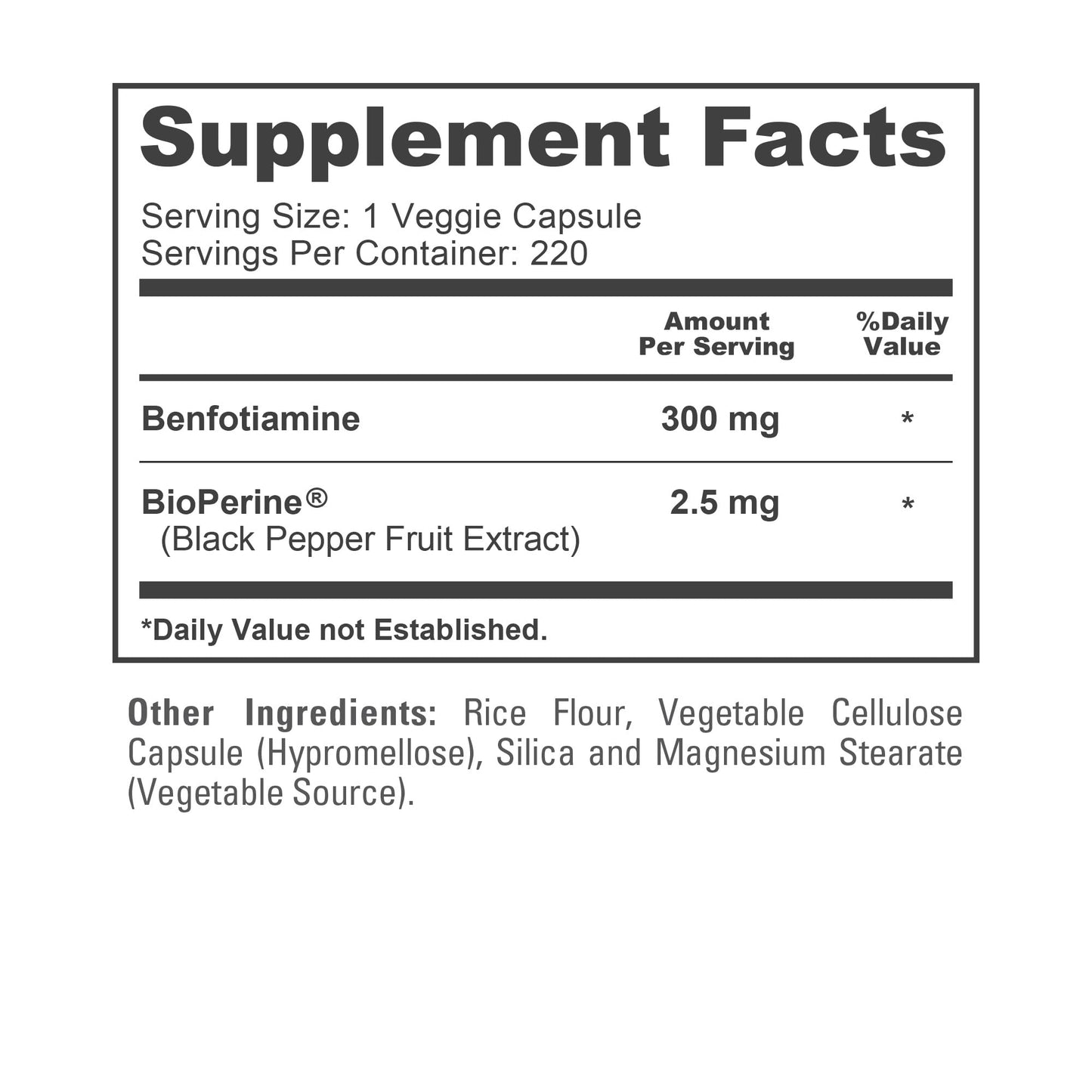 NusaPure Benfotiamine 300mg Capsule, 220 Count