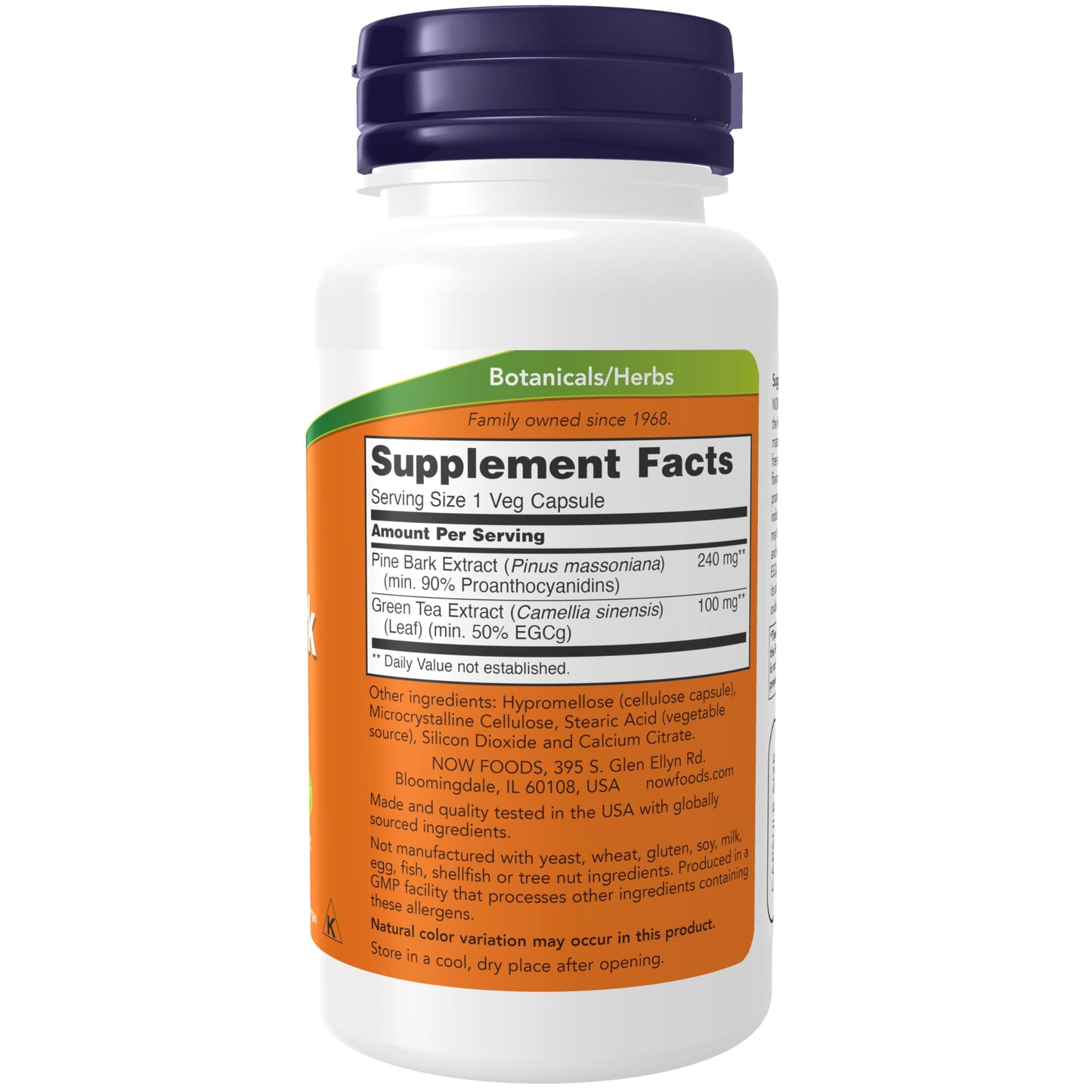 NOW Foods Pine Bark Extract 240 mg, 90% OPC Veg Capsules, 90 Count