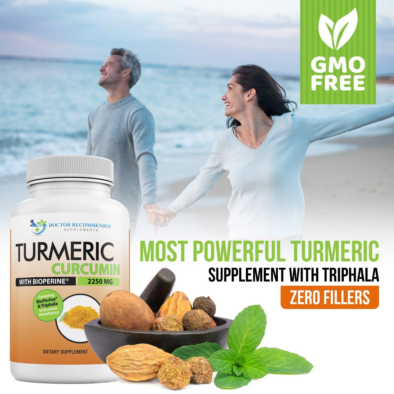DOCTOR RECOMMENDED SUPPLEMENTS Turmeric Curcumin with Bioperine and Triphala 540 Capsules