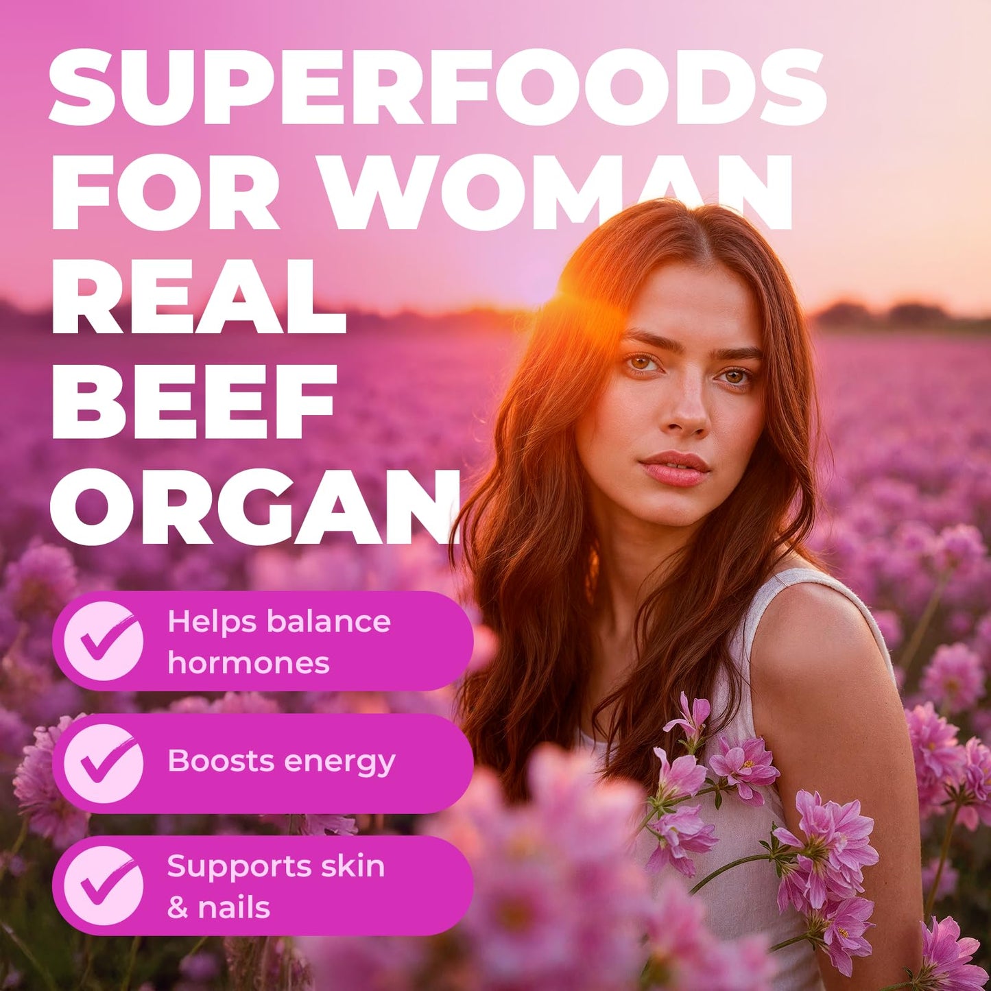 Queen’s Balance Beef Organ Supplement for Women, Capsules, 120 Count
