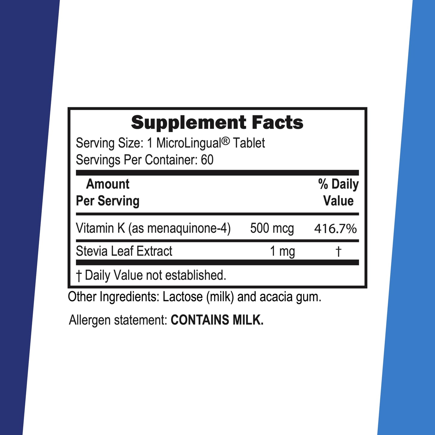 Superior Source Vitamin K2 500 mcg MK-4 Tablets, 60 Count
