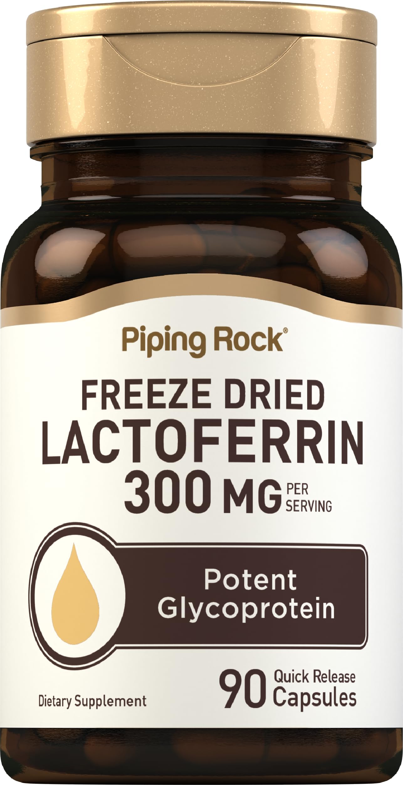 Piping Rock Lactoferrin 300mg Capsules, 90 Count