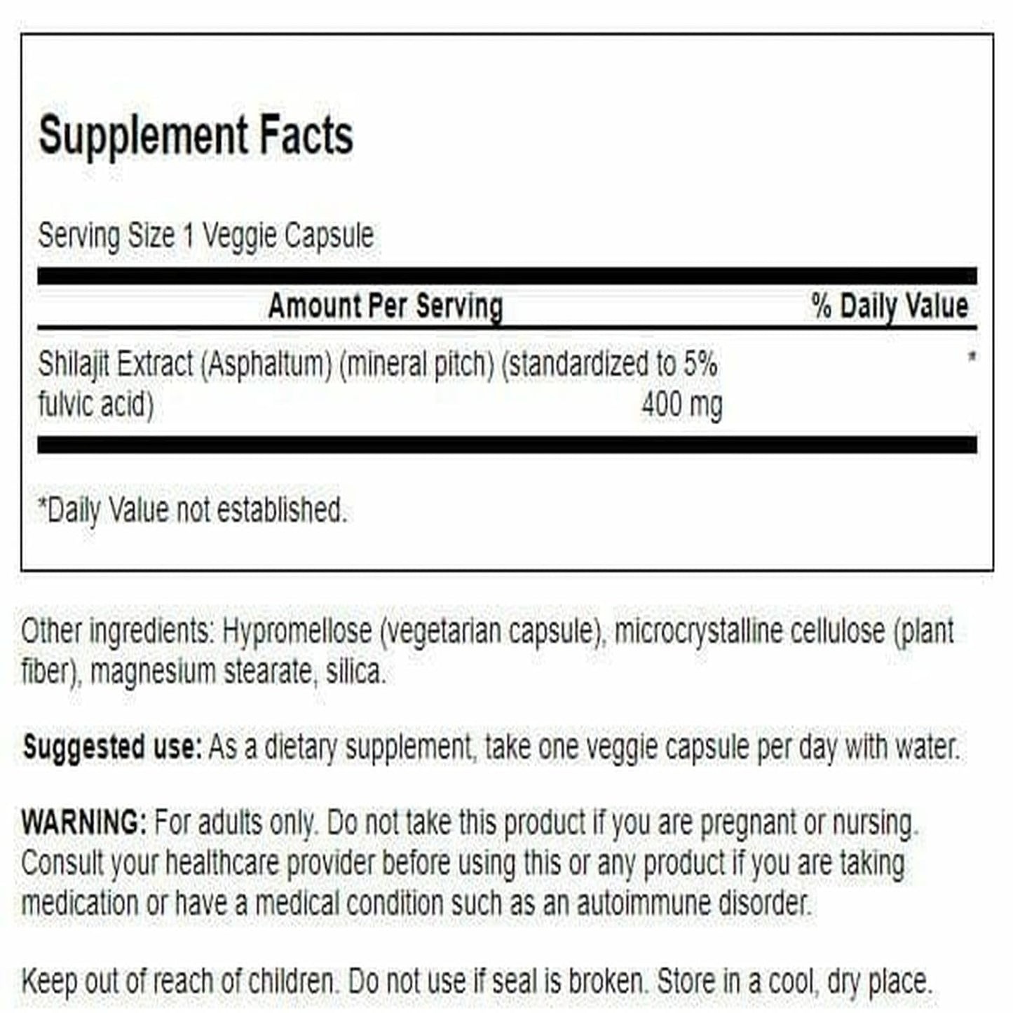 Swanson Shilajit Extract Veggie Capsules, 60 Count
